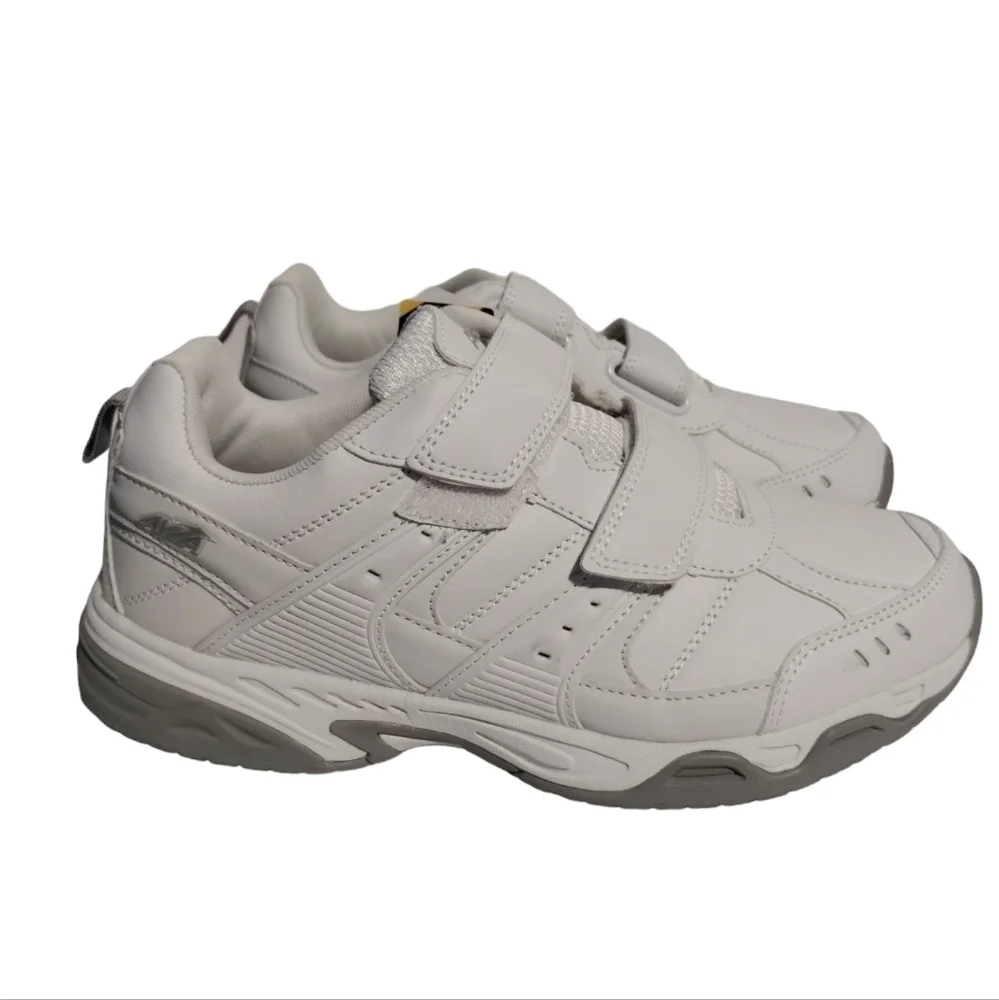 Avia Avi-Union II Non Slip Resistant White/Gray Shoes‎ for Men Size 8 width 4E•